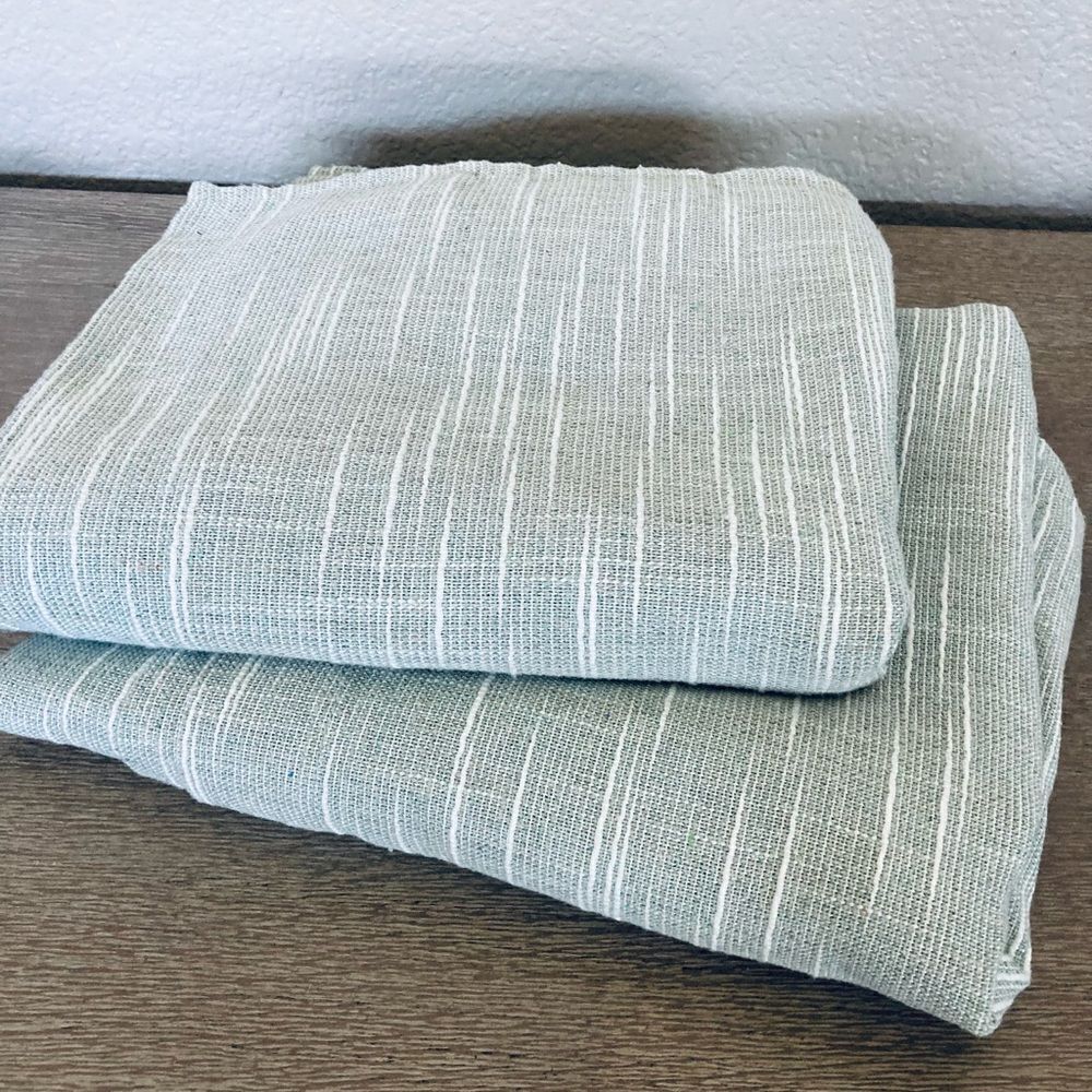 Linen Textured Sage 2-pc Window Curtains Set - Picture 2 of 6